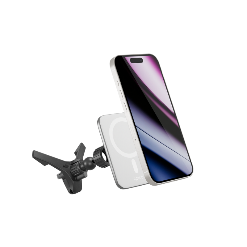 Epico Qi2 Ultrathin Wireless Car Charger MagSafe compatible - stříbrná/bílá