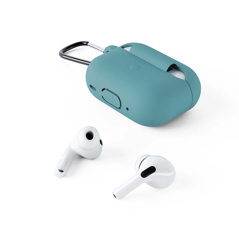 Epico silikonové pouzdro s karabinou | AirPods Pro 3 | modro-šedá | bezpečnostní karabina