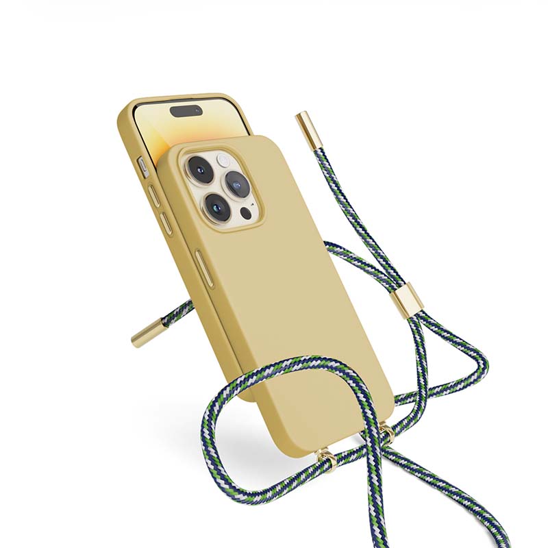 EPICO silikónový kryt so šnúrkou pre iPhone 13 / 14 (6,1") - pieskový