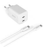 Epico UltraBoost EA45 45W GaN síťová rychlonabíječka + 1,2m USB-C kabel - bílá