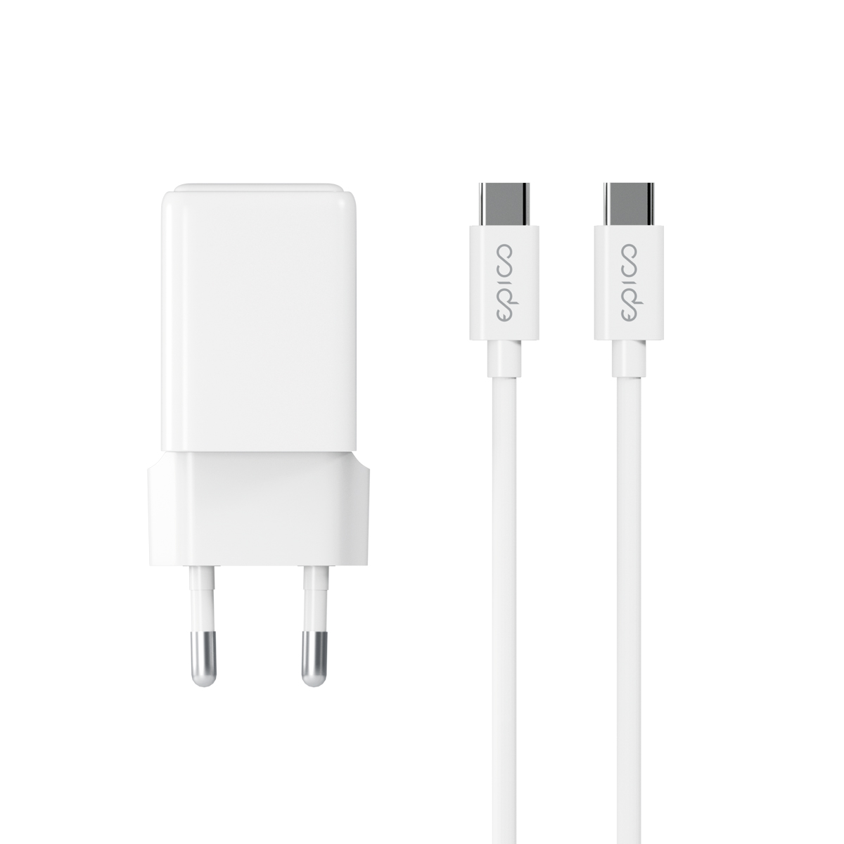 Epico UltraBoost GaN 35W síťová rychlonabíječka EA35 + 1,2m USB-C kabel - bílá