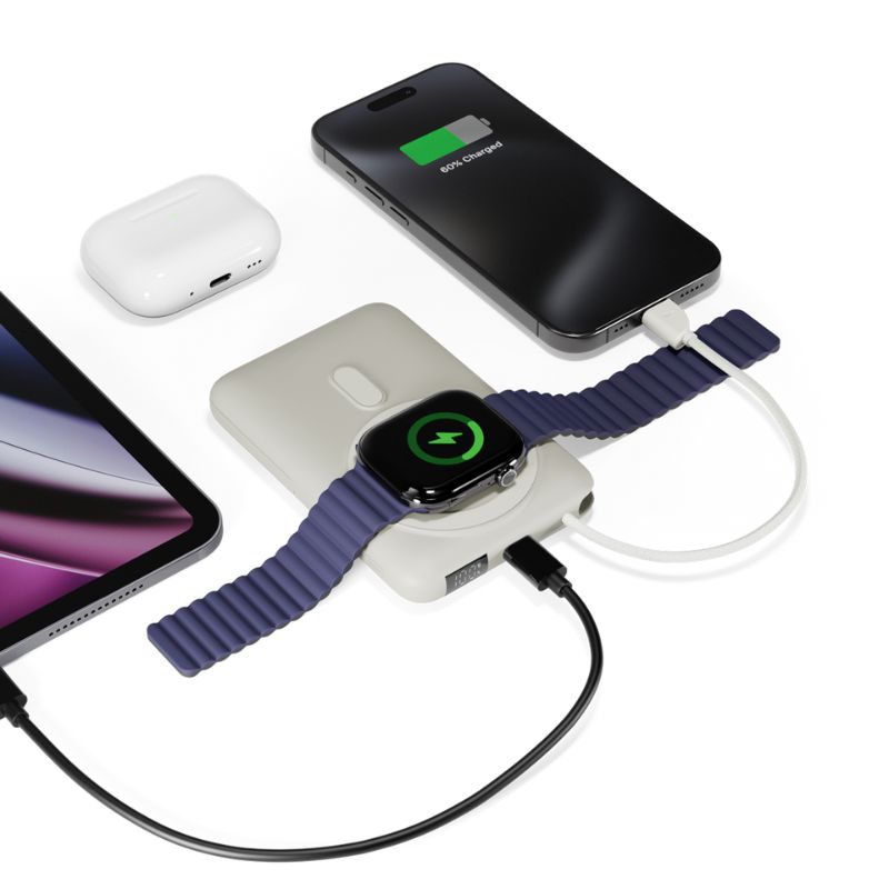 Epico UltraPack 4v1 10000mAh Watch Mag+ bezdrôtová powerbanka EM68 | sivá