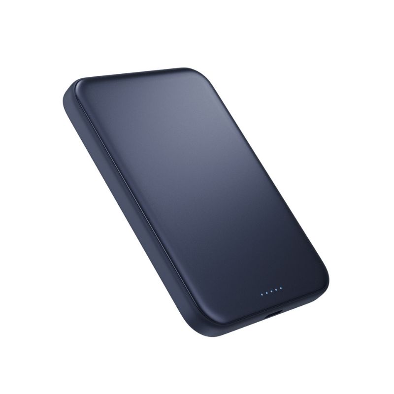 Epico UltraPack Qi2 25W Slim 5000mAh hliníková Mag+ bezdrátová powerbanka EM55 | temně modrá | MagSafe kompatibilní