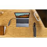 Epico USB-C HUB SLIM (4K HDMI a Ethernet) - strieborný, čierny kábel