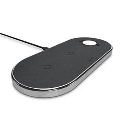 Epico Wireless Charging Base 3in1 černá PU kůže- space grey základna