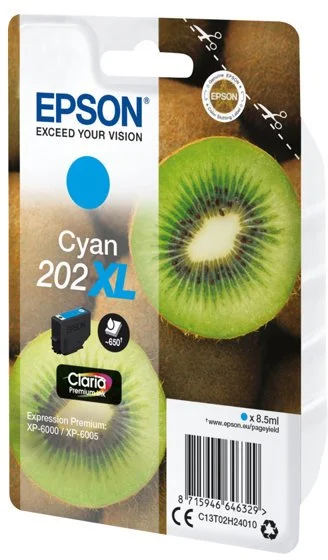 Epson 202XL Cyan, azúrová - originálne C13T02H24010