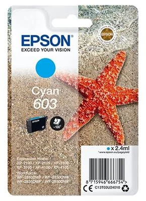 Epson 603 Cyan, azúrová - originálne C13T03U24010