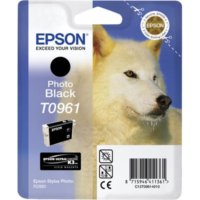 Epson T0961 Inkoustová Photo Black ULTRACHROME K3 pro Stylus Photo R2880 - originální