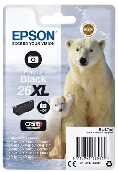 Epson T2631 Singlepack 26XL foto čierna - originál C13T26314012