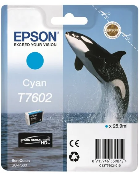 Epson T7602 Cyan, azúrová - originálne C13T76024010