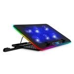 EVOLVEO Ania 9, chladící podložka pod notebook, 6x ventilátor, RGB obvodové podsvícení
