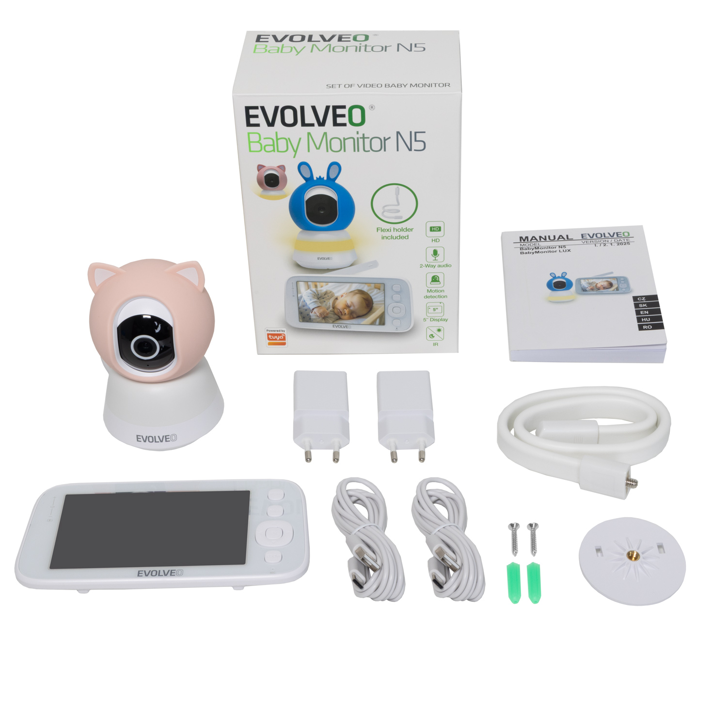EVOLVEO Baby Monitor N5 růžový