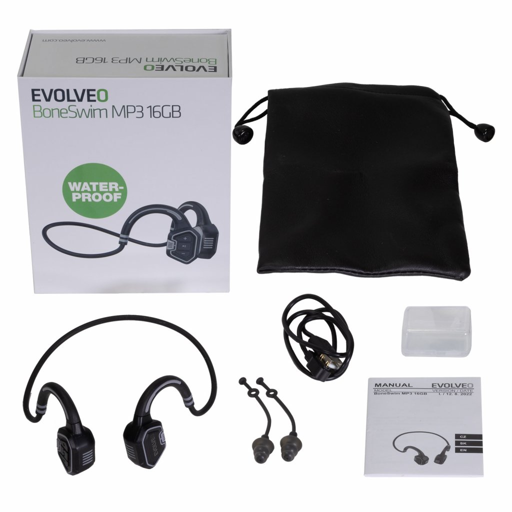 EVOLVEO BoneSwim MP3 16GB sivá