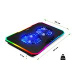 EVOLVEO CoolPro, chladiaca podložka pod notebook, 2 ventilátory, RGB podsvietenie, čierna
