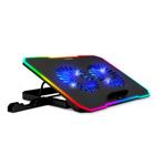 EVOLVEO CoolPro, chladiaca podložka pod notebook, 2 ventilátory, RGB podsvietenie, čierna