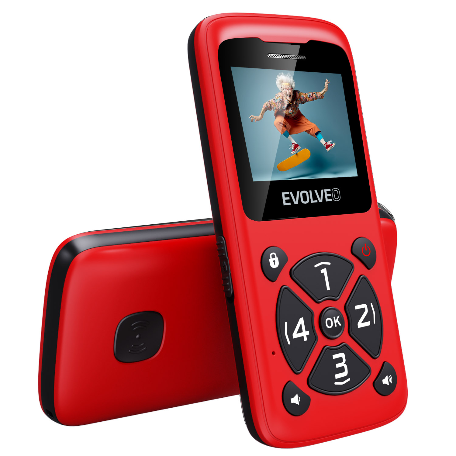 EVOLVEO EasyPhone ID červená