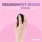 EVOLVEO LadyErgo, tichá vertikální ergonomická myš, 2.4GHz, černá