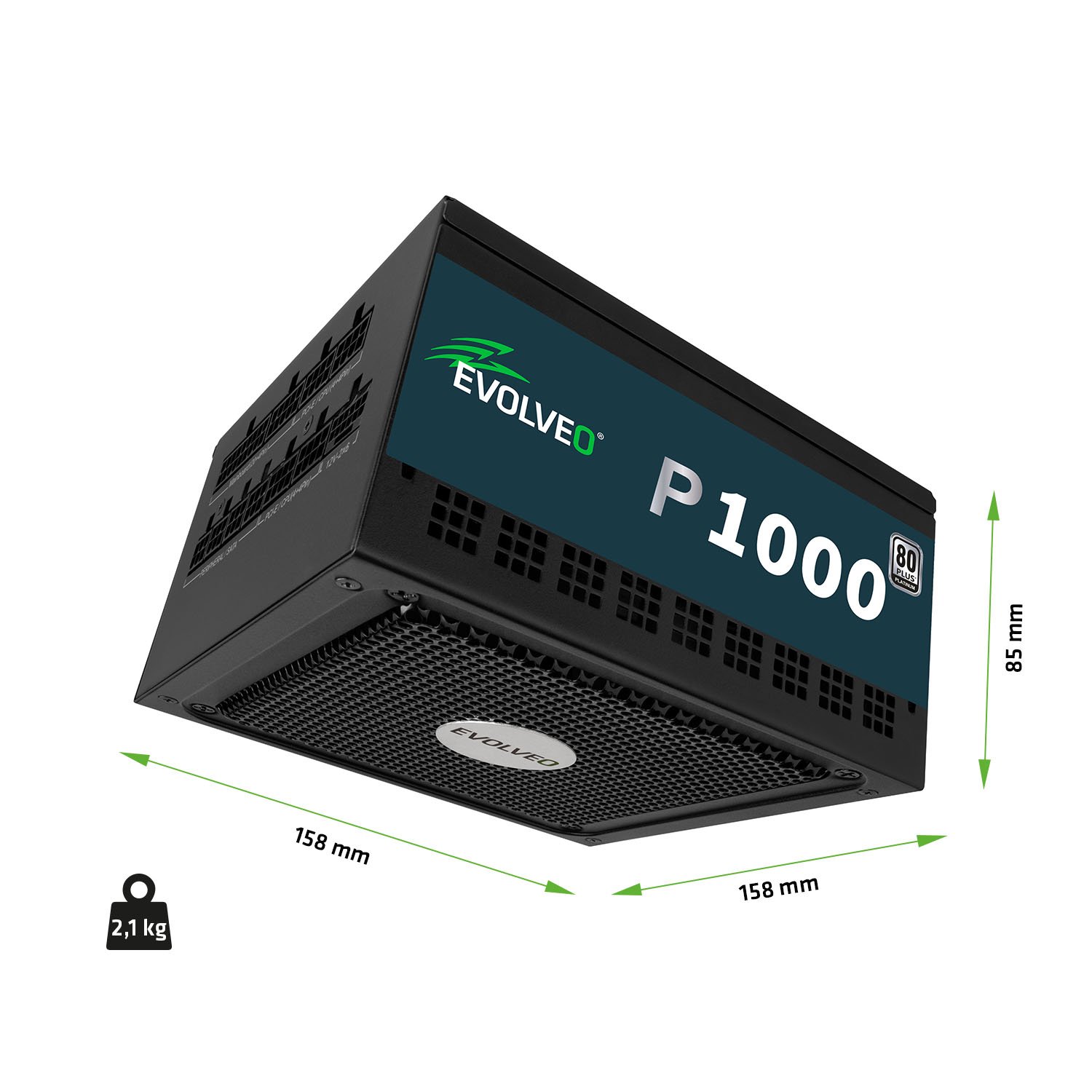 EVOLVEO P1000, 1000W, 80+ PLATINUM, ATX 3.1, PCIe 5.1, modulárny