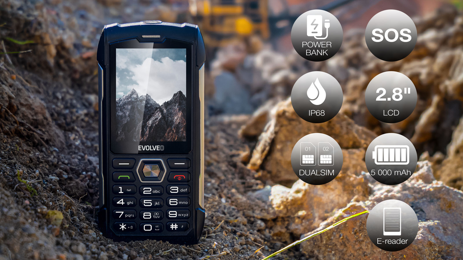 EVOLVEO StrongPhone H1 černo-šedý