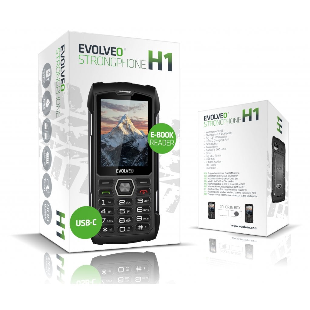 EVOLVEO StrongPhone H1 černo-stříbrný