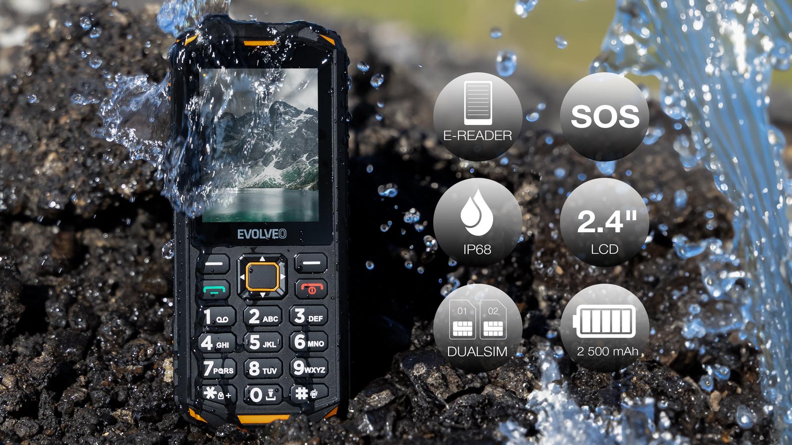 EVOLVEO StrongPhone X5 čierno-sivý