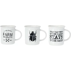 Excellent Houseware Hrnek na kávu i čaj VINTAGE, sada 3 ks, 330 ml 