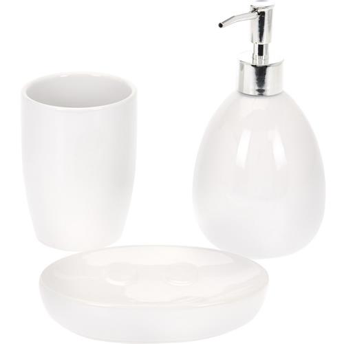 Excellent Houseware Kúpeľňová súprava DOLOMITE 3 ks, biela