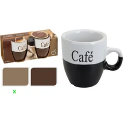 Excellent Houseware Šálek na kávu kamenina, sada 2 ks, 150 ml, béžová