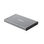 Externý HDD box Natec 2,5" USB 3.0 Rhino Go, sivý, hliníkové telo