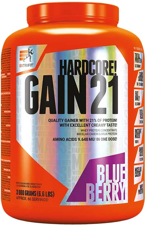 Extrifit Hardcore Gain 21 3000 g - borůvka