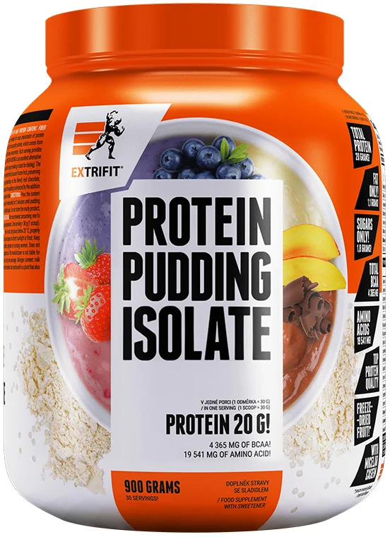 Extrifit Protein Puding Isolate 900 g - jahoda