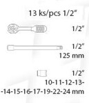 Festa Gola sada, 12 ks, 1/2", plast obal, CrV