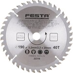 Festa Kotouč pilový do dřeva TCT, O 190 x 3,2 x 20 mm, 40 zubů