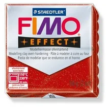FIMO effect 8020 červená se třpytkami