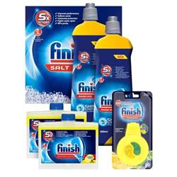 Finish To nejlepší pro vaši myčku 5997321735887 Balíček Finish To nejlepší pro vaši myčku obsahuje 2 x leštidlo Shine&Dry Lemon, Finish sůl, která změkčuje vodu, osvěžovač s vůní…