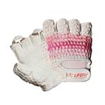Fitness rukavice LIFEFIT KNIT, vel.S, růžovo-bílé
