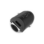 FIXED nabíjačka do auta s výstupom 2xUSB-C v miniatúrnom vyhotovení, podpora PD, 30 W, čierna