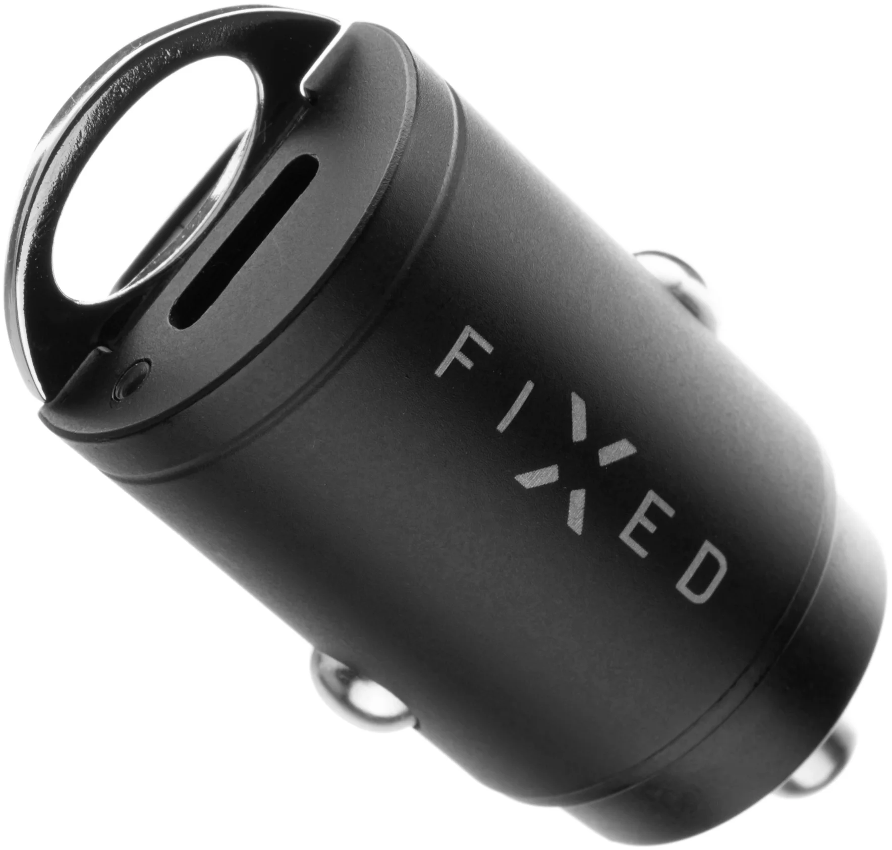 FIXED nabíjačka do auta s výstupom 2xUSB-C v miniatúrnom vyhotovení, podpora PD, 30 W, čierna