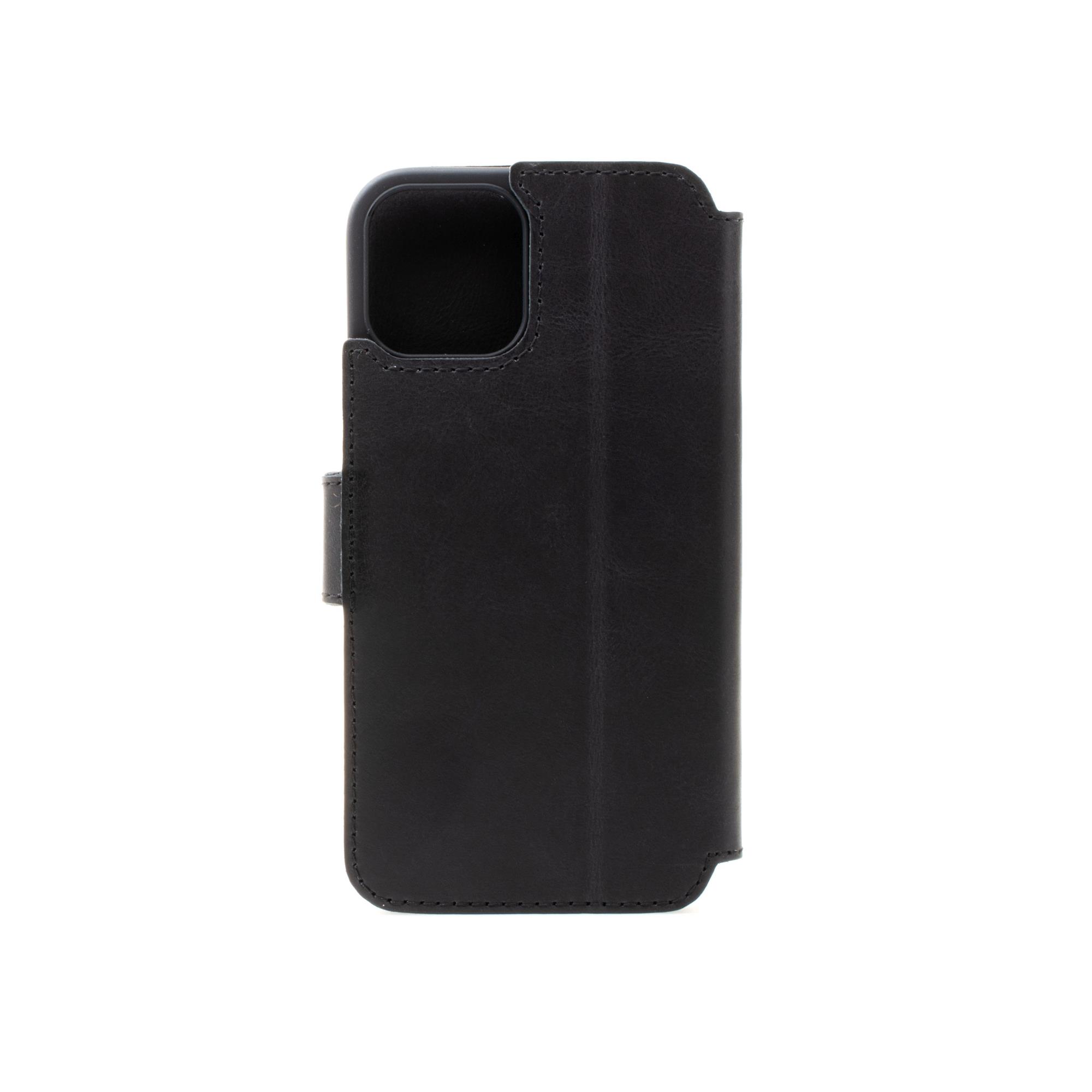 FIXED ProFit kožené puzdro typu kniha pre Apple iPhone 14 Pro, čierne
