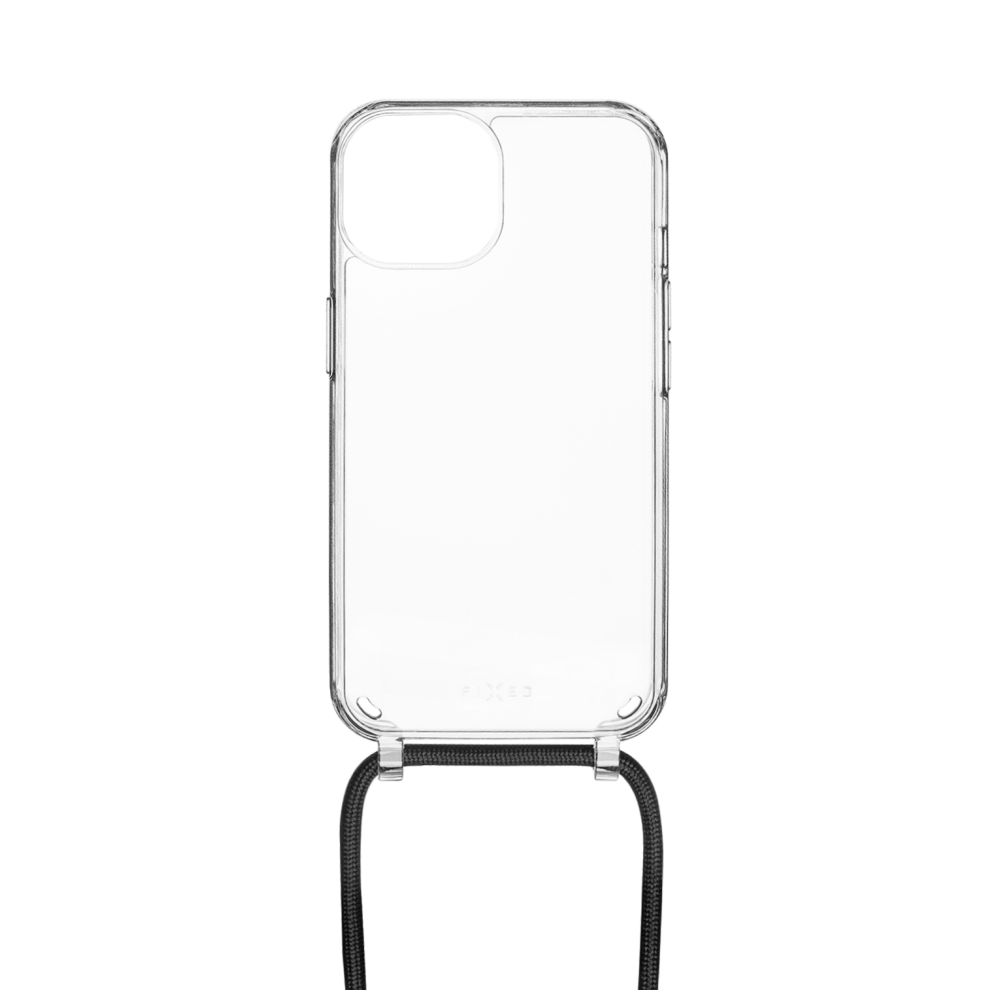 FIXED Pure Neck puzdro s čiernou šnúrkou pre Apple iPhone 15 Pro Max