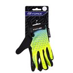 FORCE KID MTB ANGLE letní rukavice, fluo-modré vel.M