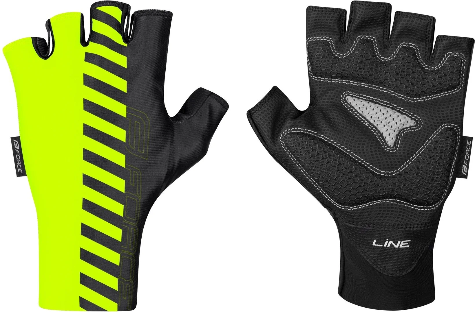 FORCE LINE, rukavice fluo čierne veľkosť S