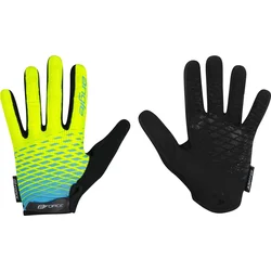 FORCE MTB ANGLE letné rukavice, fluo-modré veľkosť L