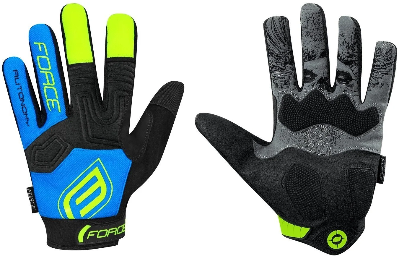 FORCE MTB AUTONOMY rukavice, čierno-modré veľkosť XL