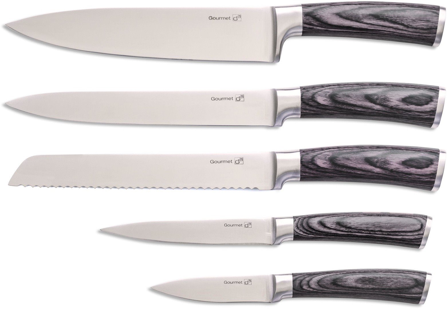 G21 Sada nožov Gourmet Stone 5 ks + bambusový blok