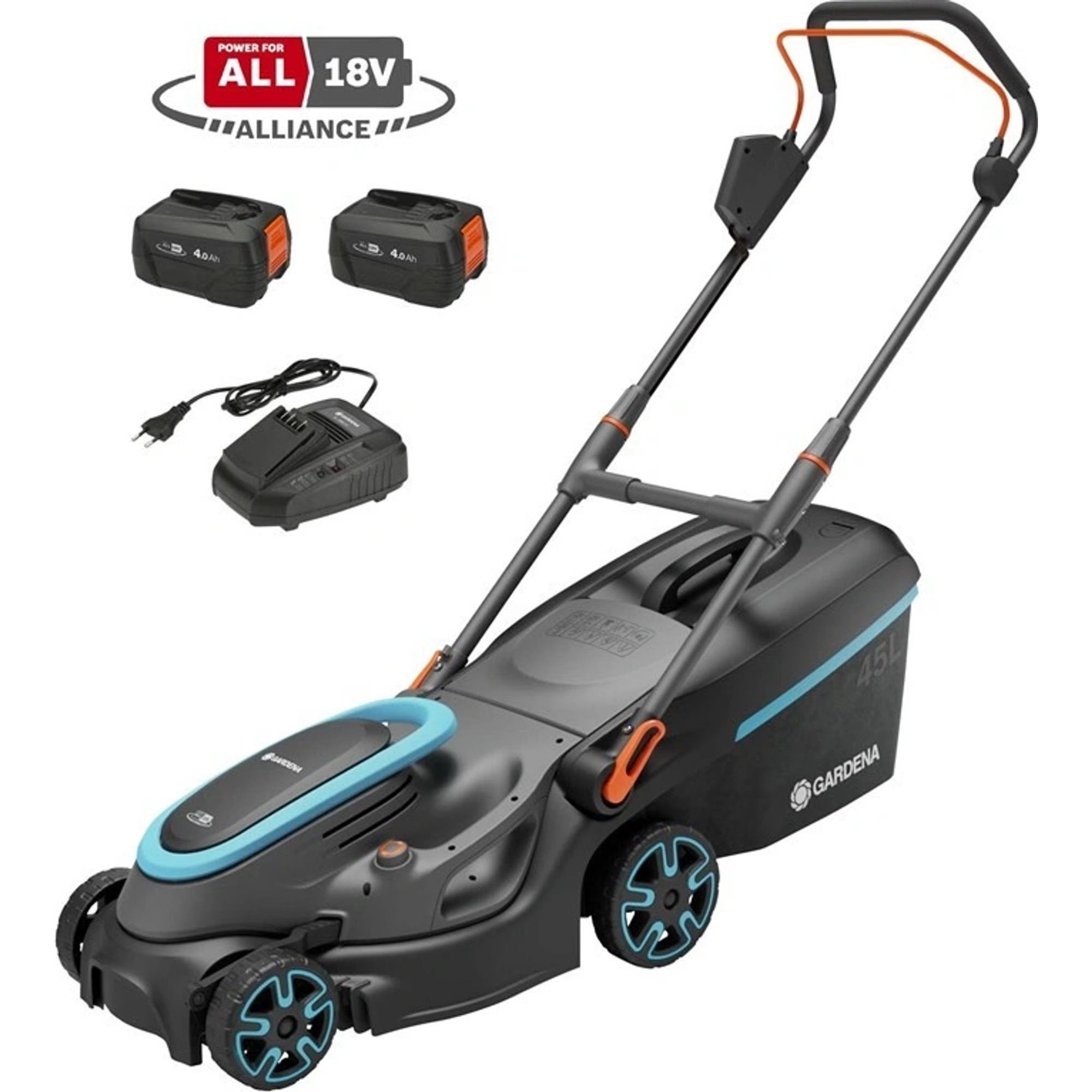 Gardena 14638-20 akumulátorová sekačka PowerMax 37/36V P4A sada k okamžitému použití