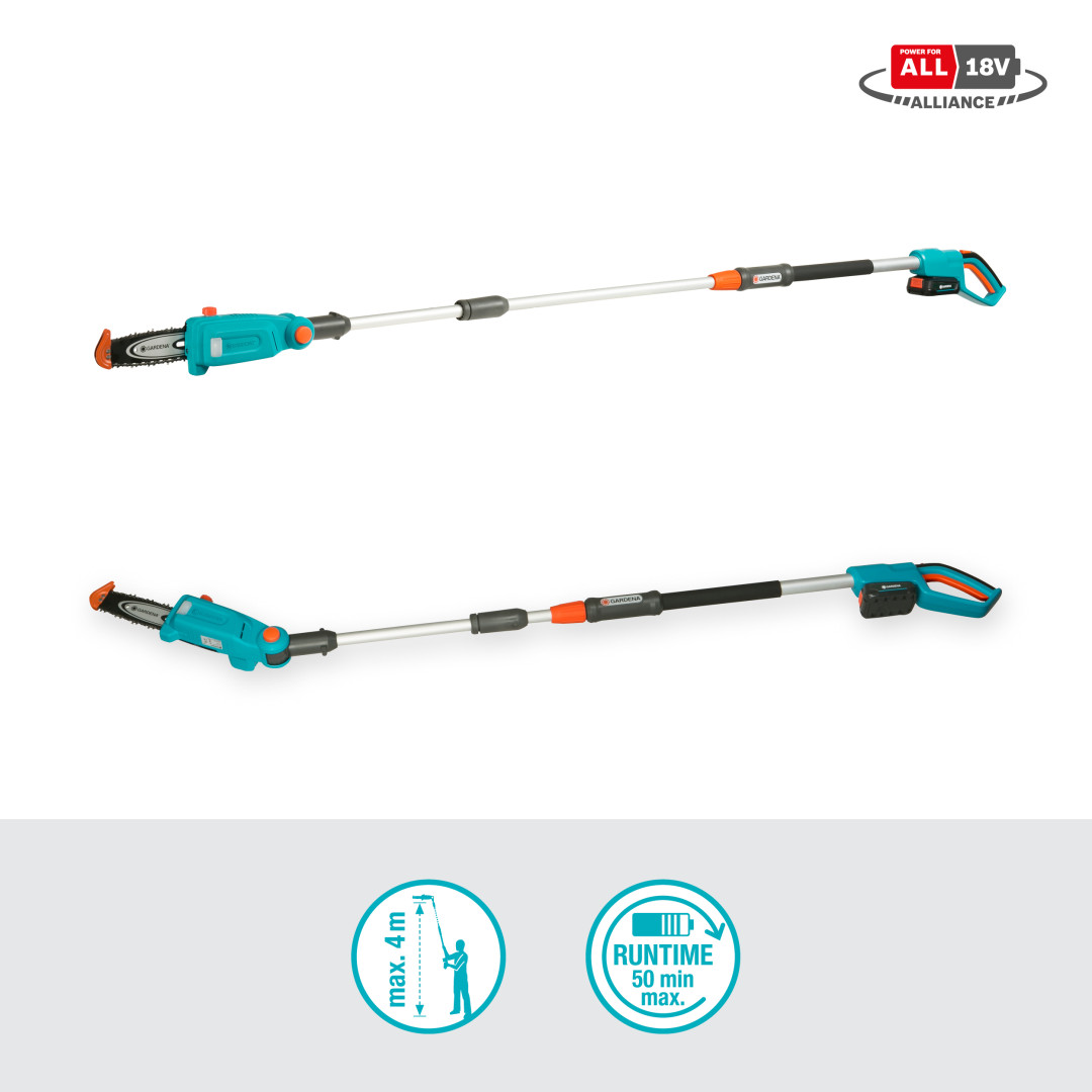 Gardena 14770-20 Akumulátorová teleskopická vyvetvovacia píla TCS 20/18V P4A - sada