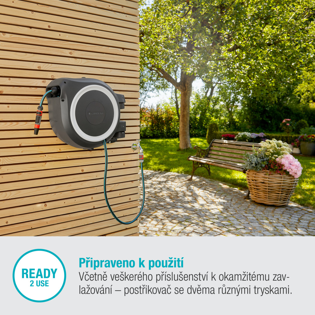 Gardena 18622-20 Nástenný box na hadicu Rollup m/l biely