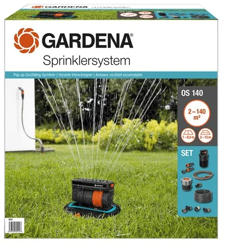 Gardena 8221-20 Extendable Four-Plate Sprinkler OS 140 - Set