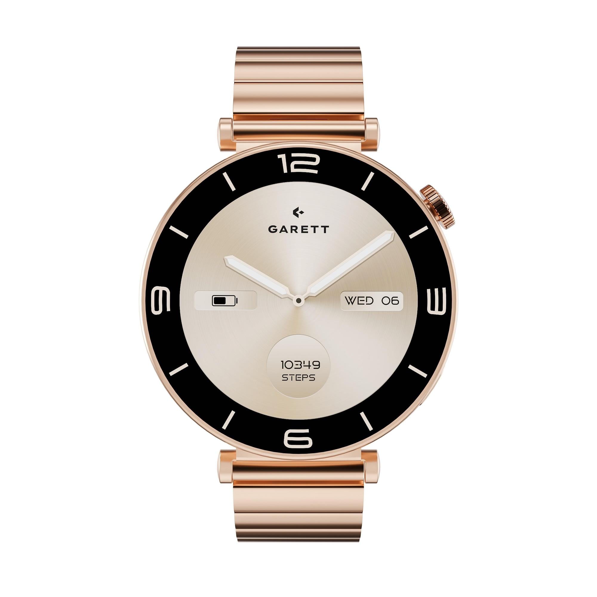 Garett Smartwatch ROSE gold, masívna oceľ